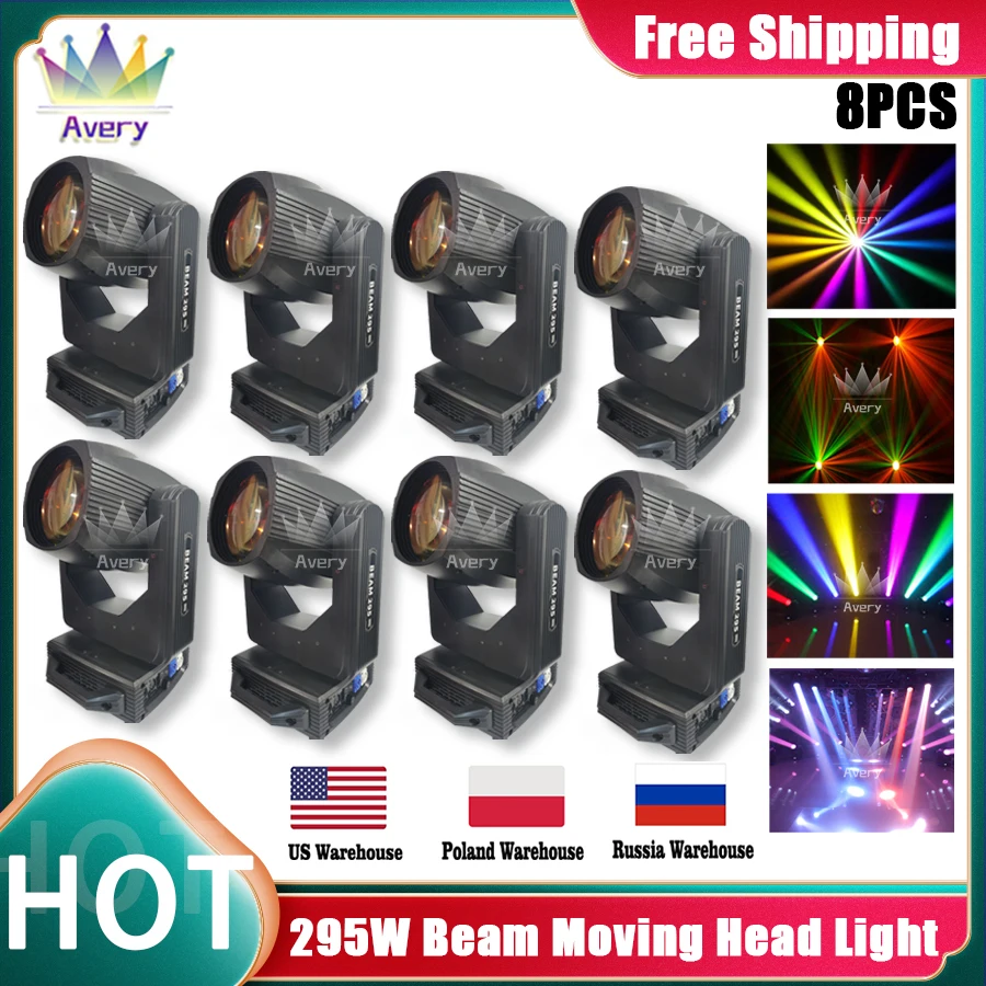 

0 Tax 8Pcs 295W 15R Lyres Sharpy Zoom Beam Moving Head Light Beam Strong Beam Moving Head Light DMX Stage Light Disco Light