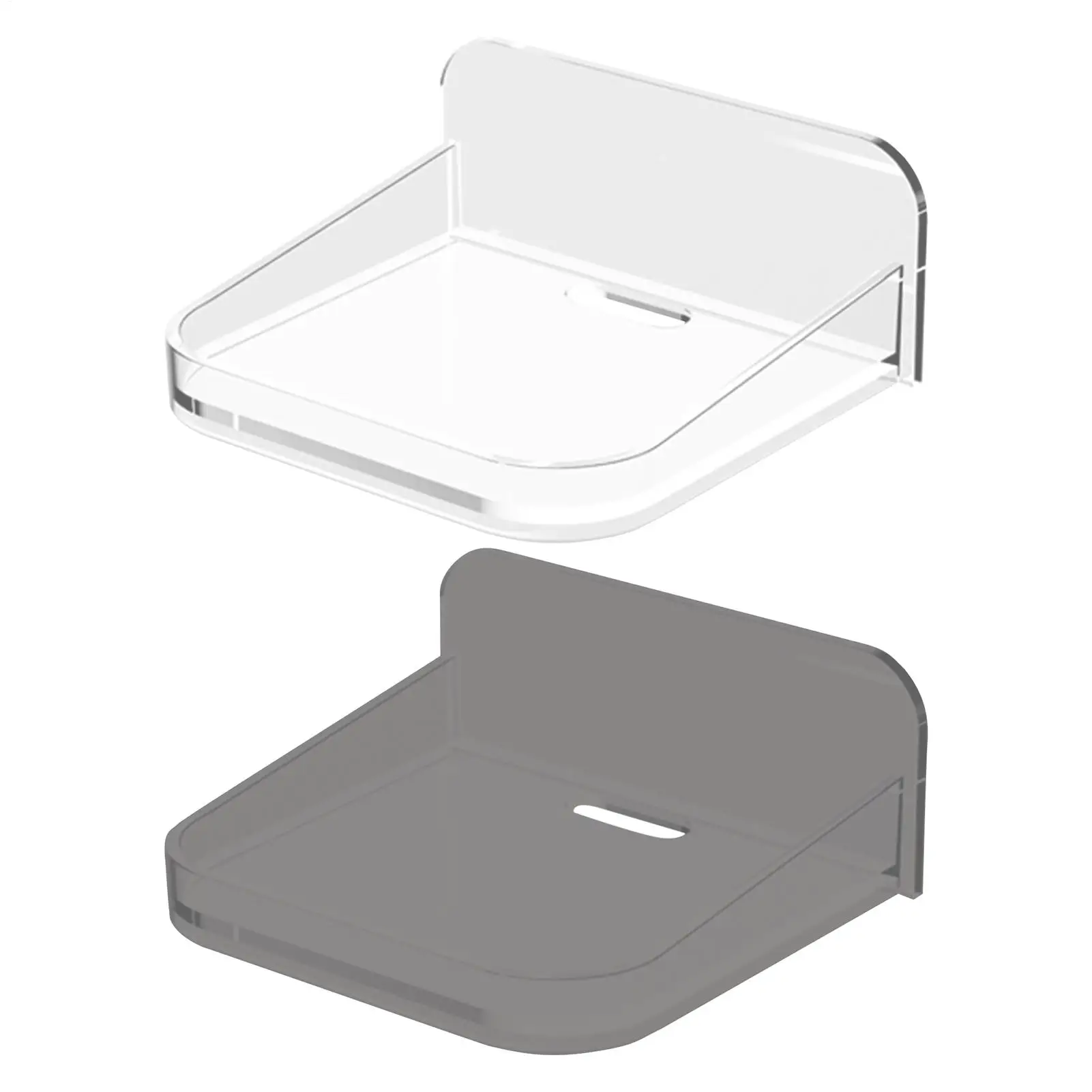 Clear Acrylic Camera Shelves No Drilling Baby Monitor Holder Mini Speaker Rack Adhesive Floating Shelf for Home Office Organize