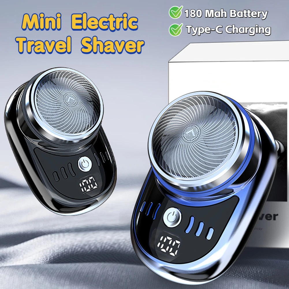 Men Mini Electric Travel Shaver USB Charging Shaving Face Beard Razor Washable Knive Face Beard Razor Pocket Size Car Home Razor