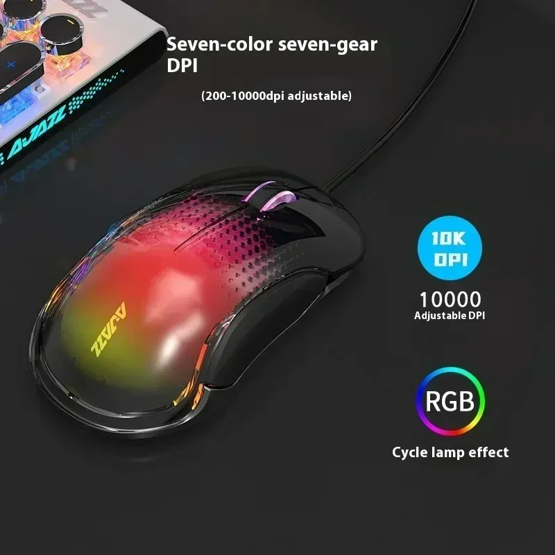

Ajazz AJ358wired Ergonomic Esports Mouse compact portable 8keys 7th DPI adjust PMW3325 Silky Touch sound Office Female Tablet