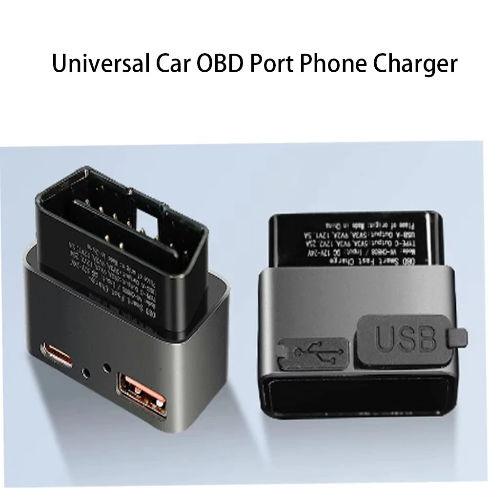 テスラ車（モデル3、モデルy）用obdプラグ。obd2スプリッター、usb-aタイプc急速充電アダプター、車載obdアダプター、充電用。