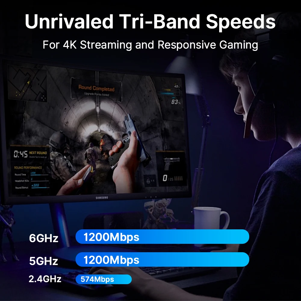 FENVI WiFi6E AX3000 USB محول 3000Mbps ثلاثي الموجات 2.4G/5G/6 جيجا هرتز 802.11AX WiFi6 بطاقة الشبكة استقبال لاسلكي دونغل ل Win10/11 #3