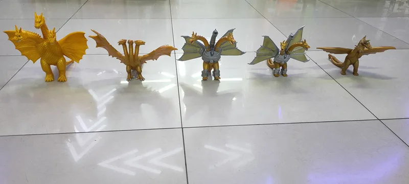 Godzilla 2023 filme rei dos monstros ghidorah modelo móvel figura ouro três cabeças dragão ornamento brinquedo