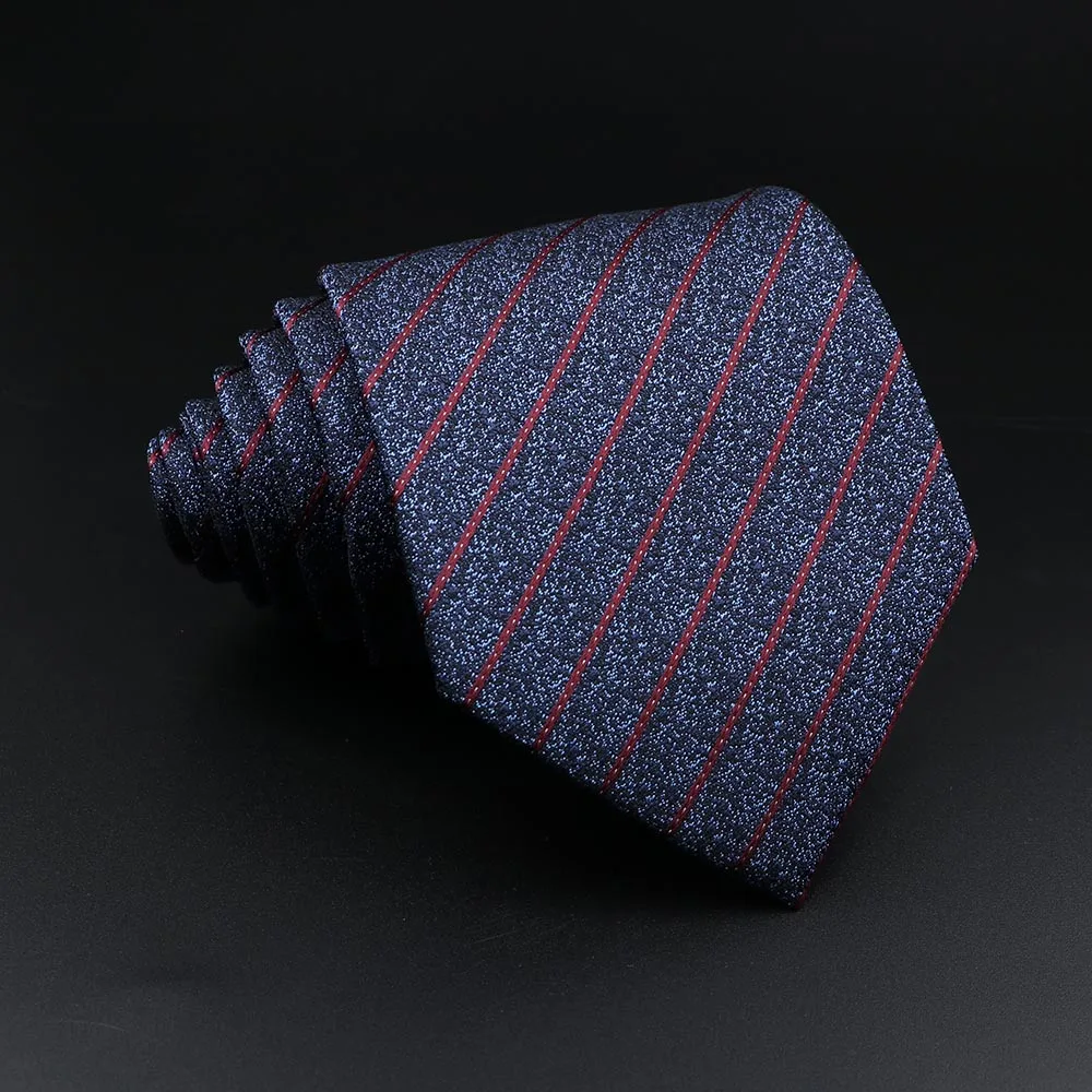 Men\'s Jacquard Classic Striped Tie 8cm Polyester Male Necktie For Business Wedding Party Suit Shirt Daily Wear Accessory Gift