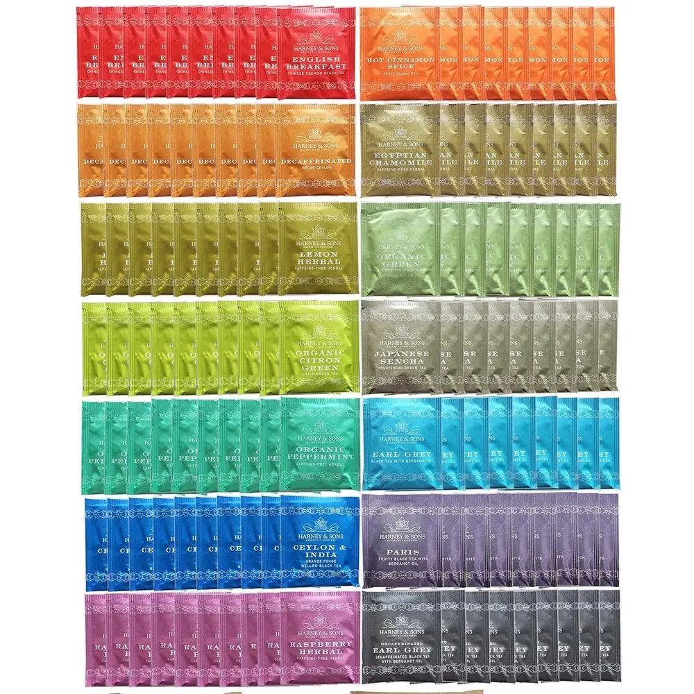 

Assorted Tea Bag Sampler 140 Count Great for Breakrooms, Offices, Food Service Tea Sampler