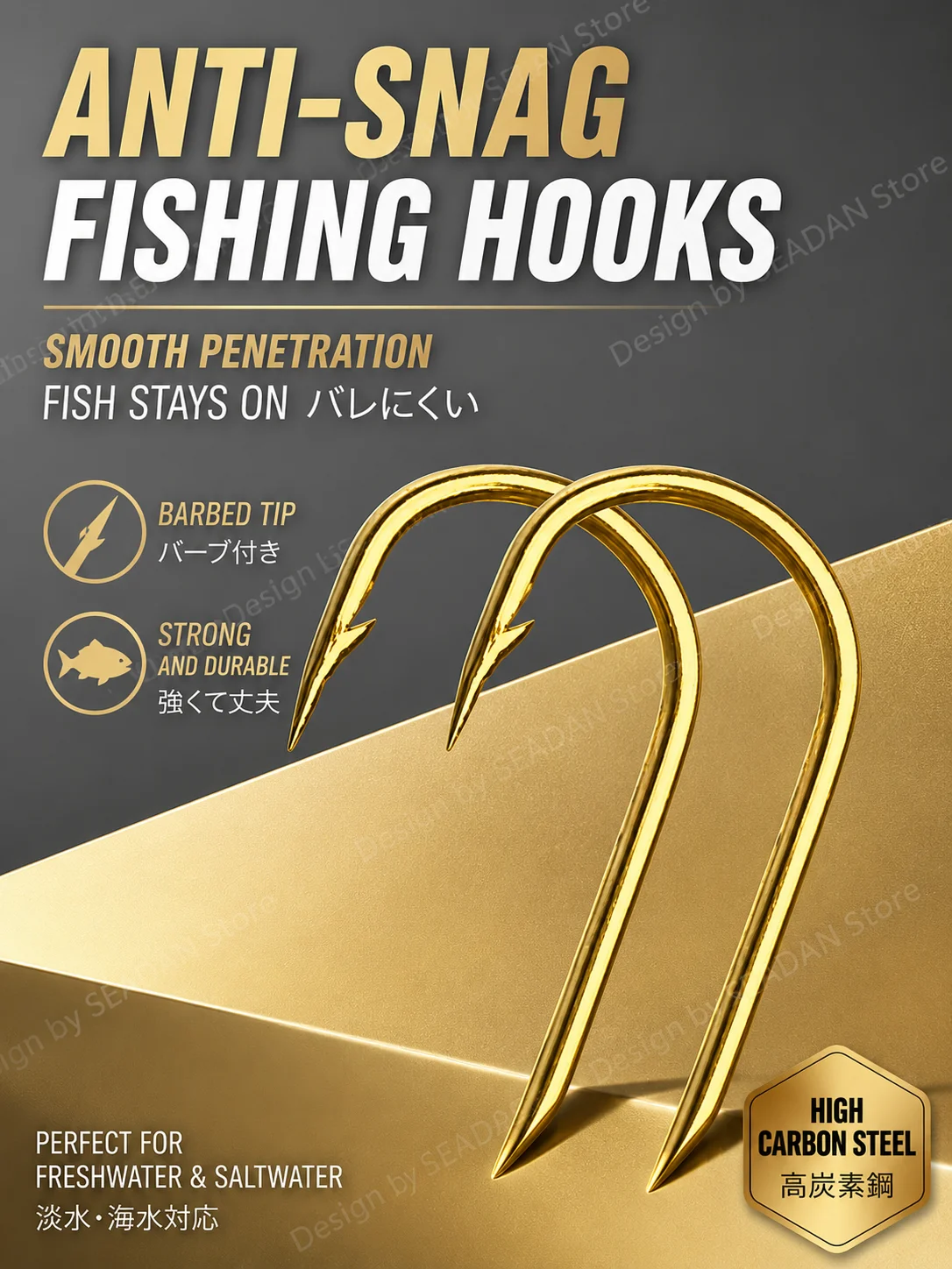 1,5g/2,5g/3,5g/5g Hochkarbon-Stahl Goldener Rock Jigkopf, Rostfrei und Verhakungsresistent für Bachfischen, Passend für T-Tail Curl-Tail Soft Baits – Detail 5