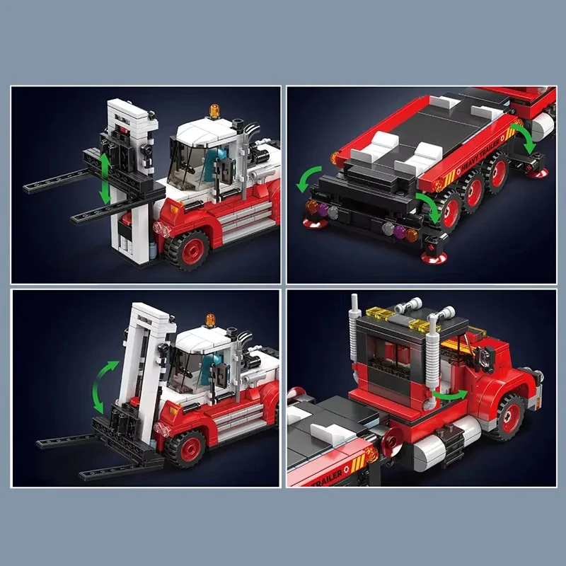 906 Stücke 24079 Technische Lkw Spielzeug Die Gabelstapler Transport Lkw Baustein Montage Auto Ziegel Set Kinder Weihnachtsgeschenk