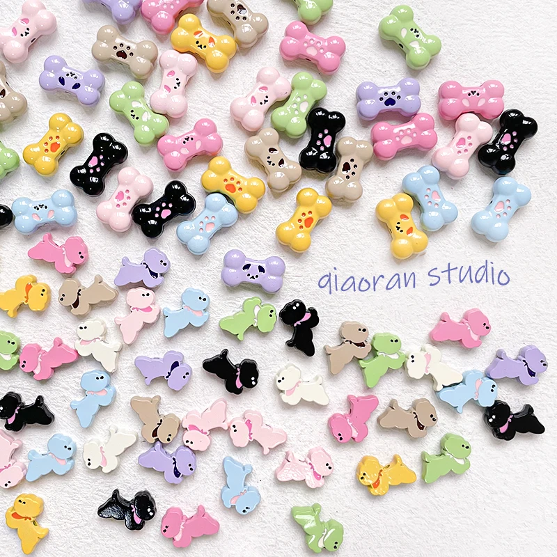 

10pcs Cute Dog Double-sided Small Bone Alloy Beads Beaded Diy Hand Bracelet Material