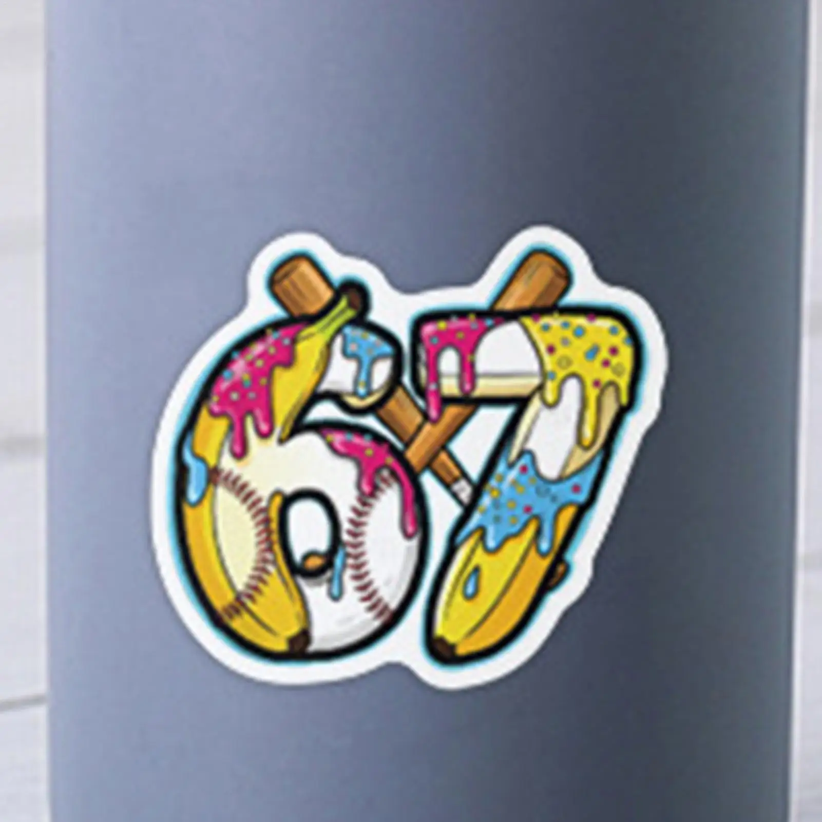 6 7 ملصقات مقاوم للماء عدد الكمبيوتر المحمول ملصق مائي 67 ملصقات ميمي للجيتار الهاتف سجل القصاصات سكيت الأمتعة مجلة المجلات #2