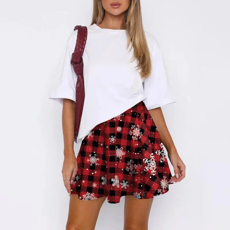 Retro Plaid Faltenröcke Rock Y2K Streetwear Vintage Schuluniform A-Linie Gym Student Kurzen Rock Mädchen Weihnachten Dress Up – Detail 3