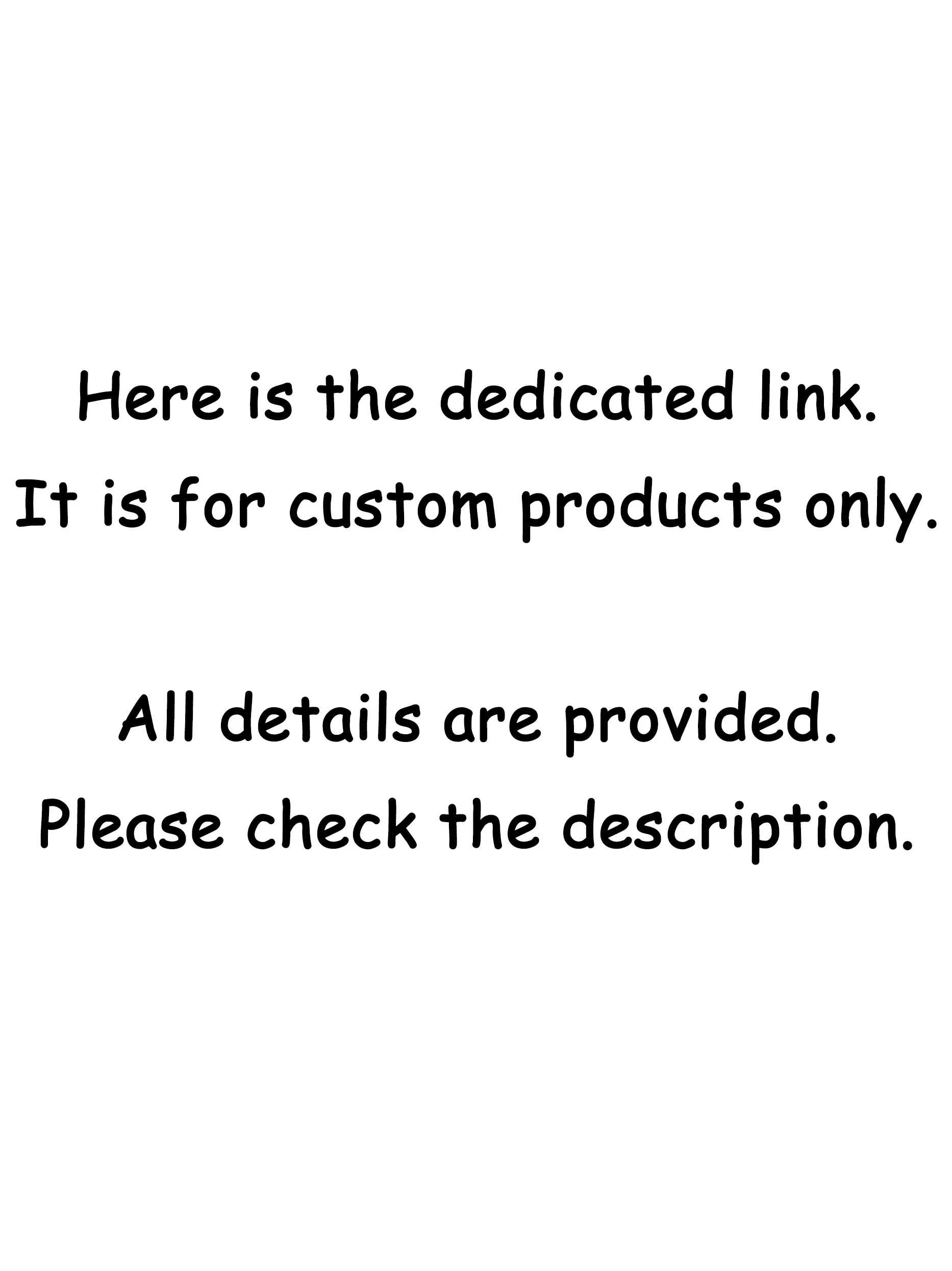 Dedicated link for custom products. Please refer to the description for details.