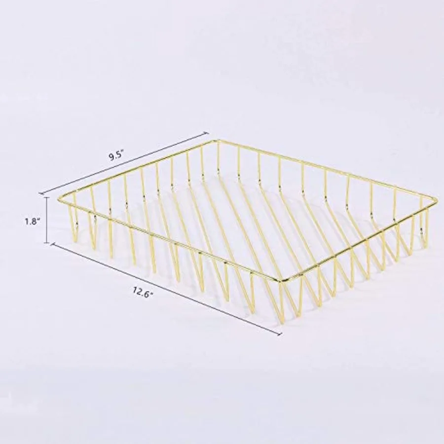 Bureaublad Draad Metaal Lettermap Organizer Afmeting 12,2 x 9,5 x 1,9 Roségoud