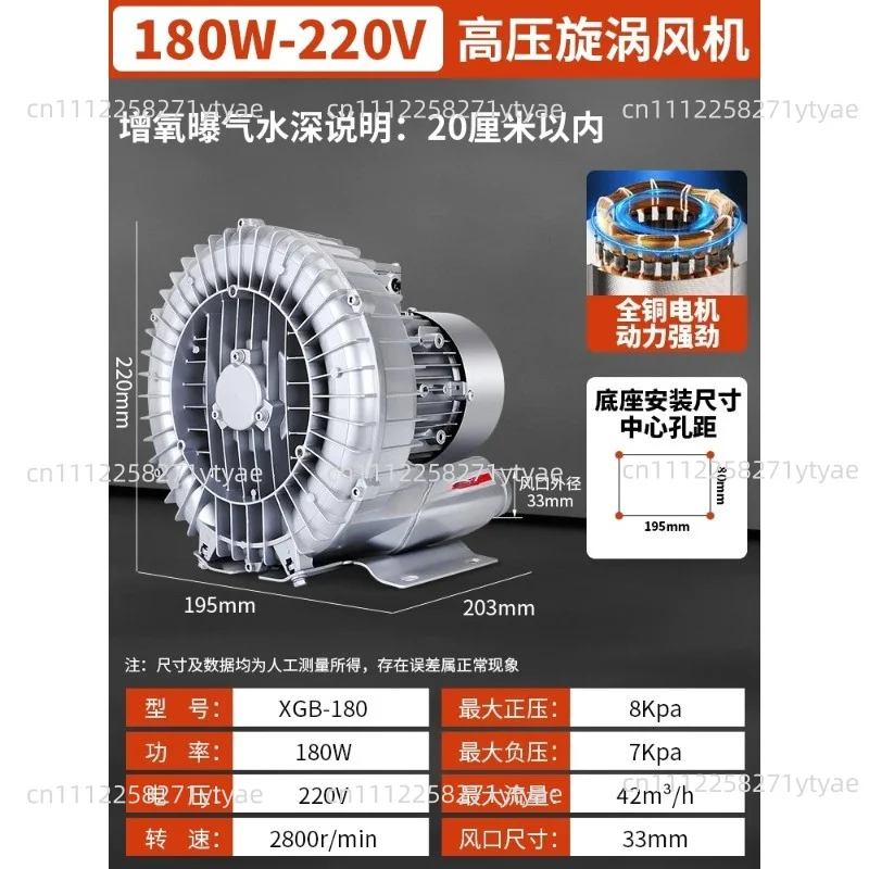 Explosion-proof Vortex Fan, Blow Suction Dual-purpose High-pressure Blower, Ventilation, Fish Pond Aerator, Industrial