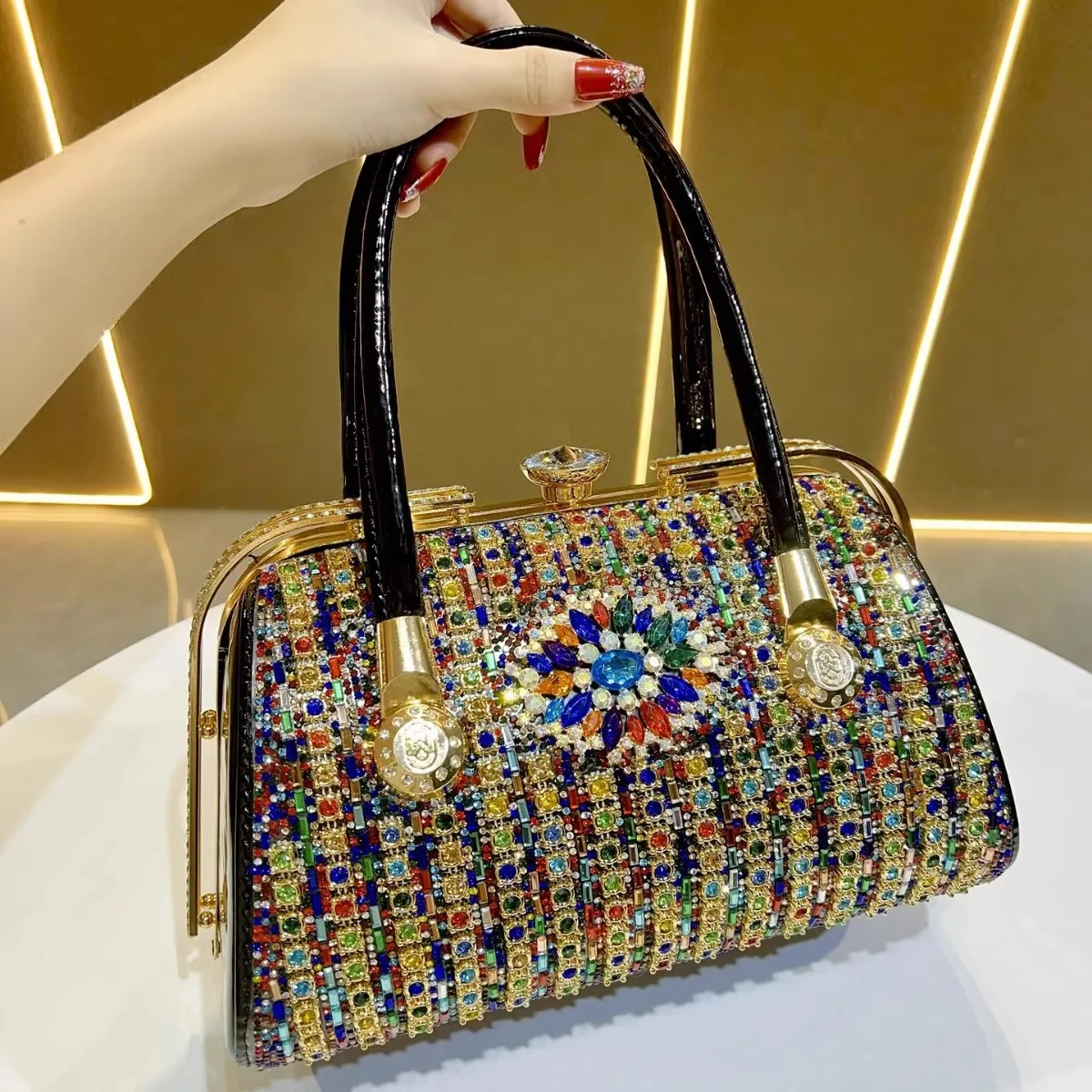 

Ele Diamond встроенная вечерняя сумка через плечо для свадебного банкета, ужина, Urban Simple Sle, смешанный материал