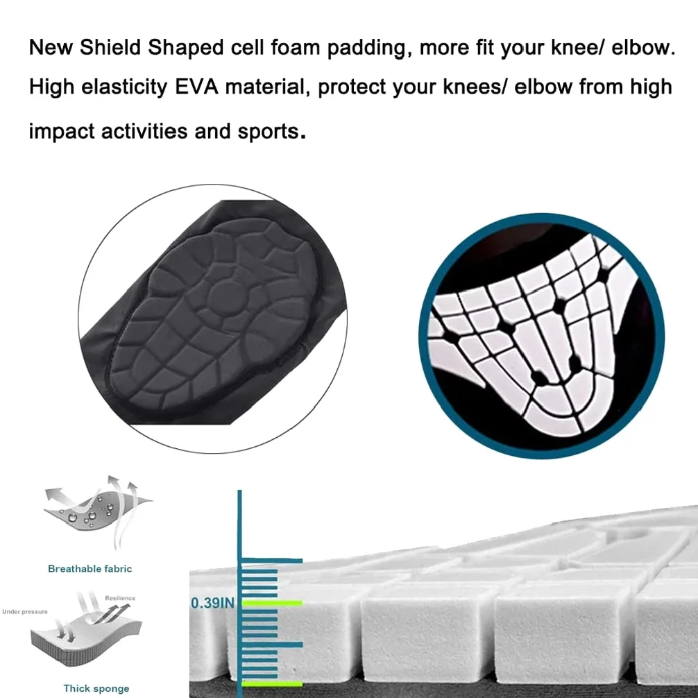 2Pc Kids Youth 5-15 Year Sports Honeycomb Compression Knee Pad Elbow Guard Protective Gear For Basketball Baseball Football Set