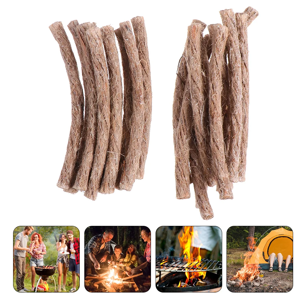 

20 Pcs to Weave Kindling Wick Long- Lasting Fire Starter Rope Stick Camping