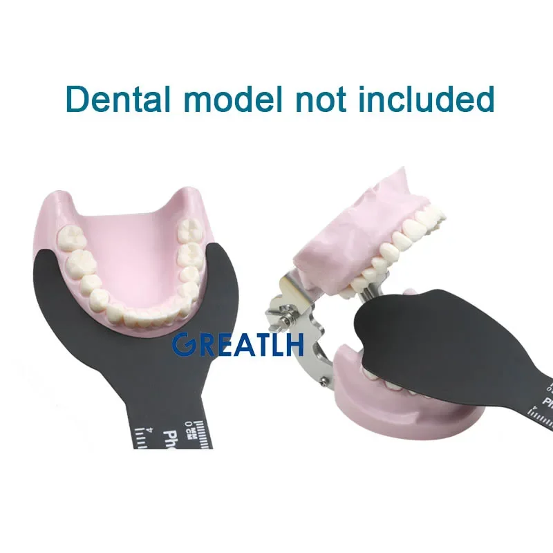 GREATLH Dental Orthodontic Black Background Board Autoclavable Dental Photographic Image Contrast Board with Scale Mark 6pcs