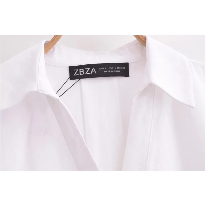 Women Wide Sleeved Shirt Pure Cotton Asymmetric Hem Button Women's Shirts Simple Lady Johnny Collar Shirts & Blouses