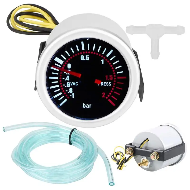 Boost/Vacuum Gauge Kit Accurate Boost Sensor And Gauge Automotive Stylish 12V Digital Meter For Car Truck Vehicle Automotive