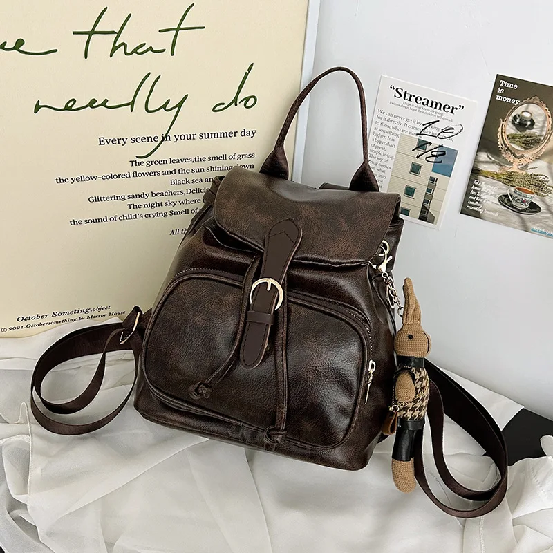

Hong Kong-Chic Vintage Backpack. A trendy 2023 mini bag that's both stylish & practical for daily outings.