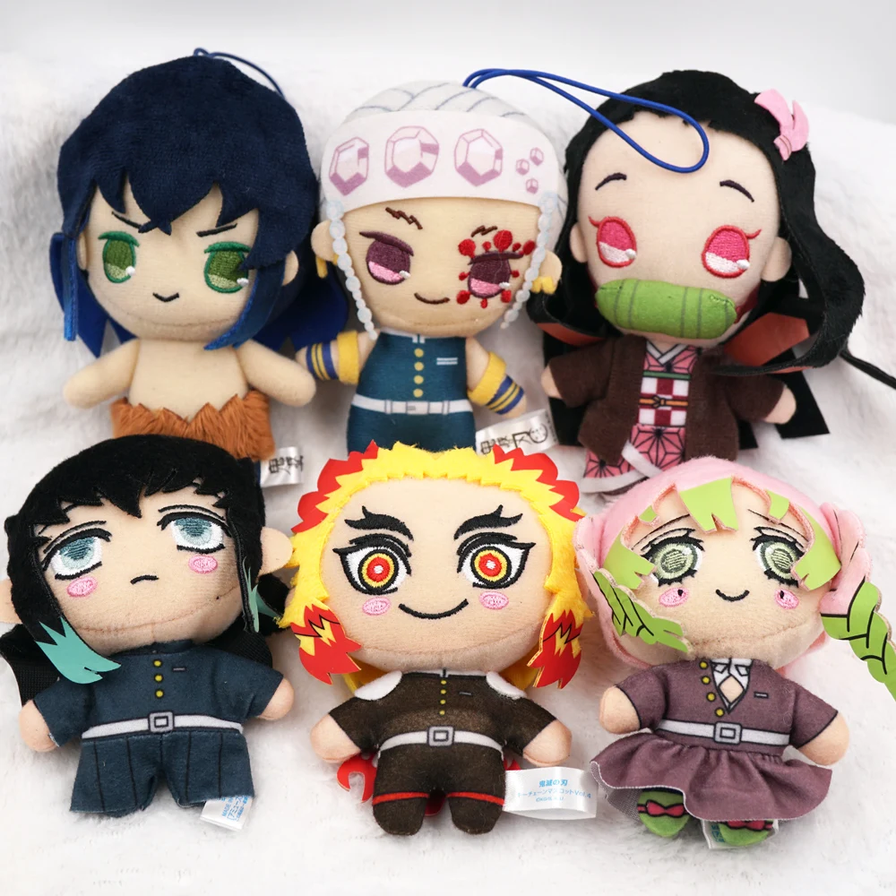 Demon Slayer: Kimetsu no Yaiba Anime Kamado Nezuko Rengoku Kyoujurou Tokitou Muichirou Uzui Tengen Plush Keychain Toys Gift