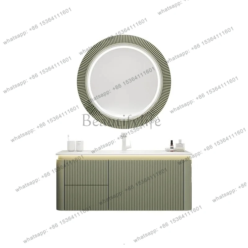 

Modern Minimalist Oak Bathroom Cabinet Combination Cori Skin-Resistant Whole Washbin Face Washing Wash Basin