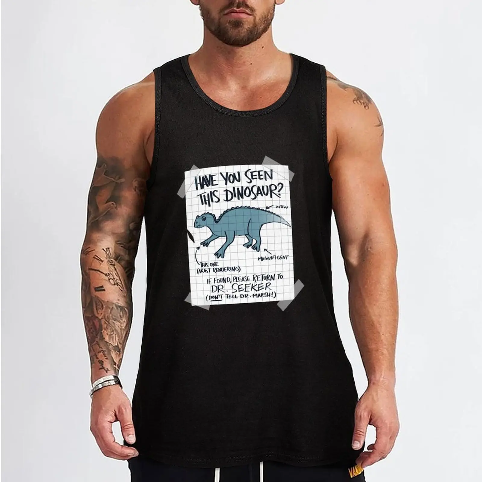 Lost Iguanodon! Tank Top Bodybuilding shirt Body man Gym wear gym shirt man