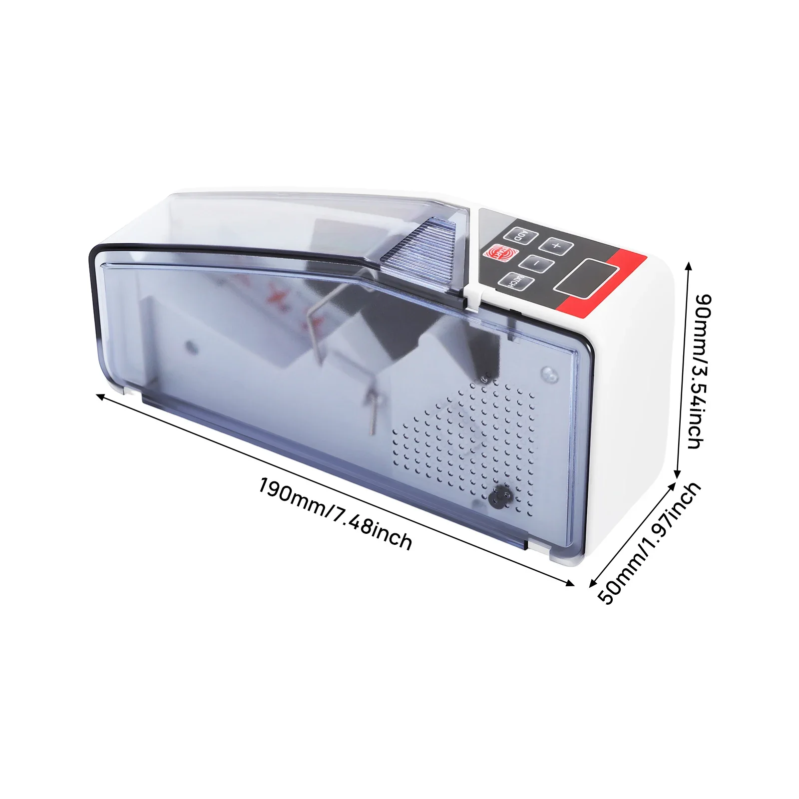 

Портативный мини-счетчик банкнот, машина для наличных денег, 600 купюр за минуту, 3-значный экран, для нескольких валют