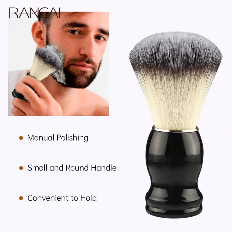 Beard Shaving Brush Makeup brushes 1pcs Wooden Handle Bristle Hair Salon Barber Soap Foam Shave Men Facial Cleaning Tools view 5