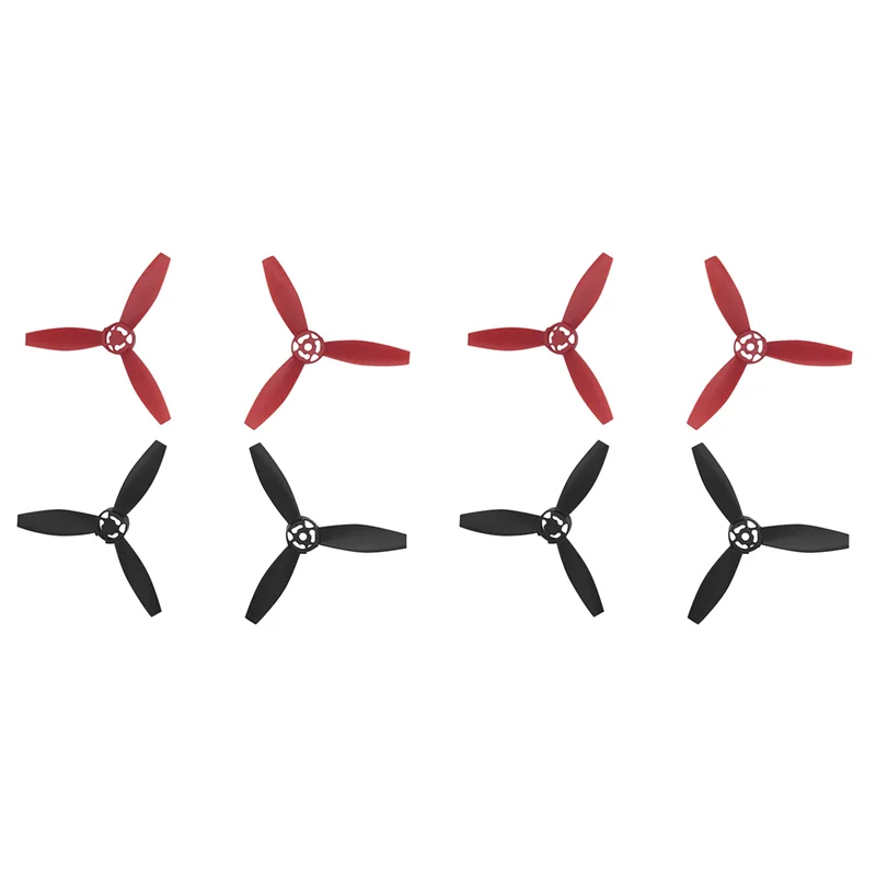 AT41 8 قطعة مناسبة لـ Parrot Bebop 2 شفرات المروحة بدون طيار ملحقات الطائرة بدون طيار أسود + أحمر