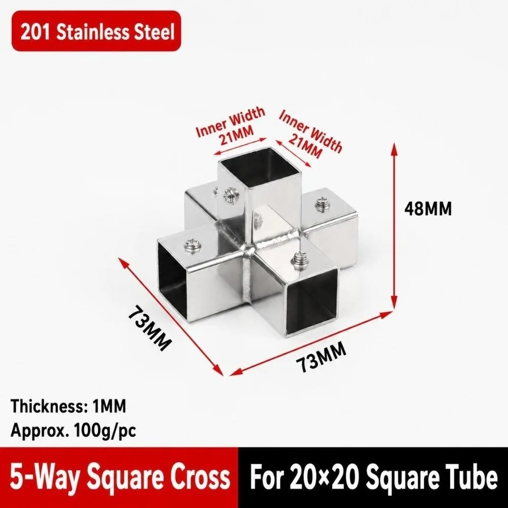 20mm 30mm Square Tube Connector Two/Three/Four/Five-Way Right Angle Metal Tube Fitting Quick Connect Heavy Duty
