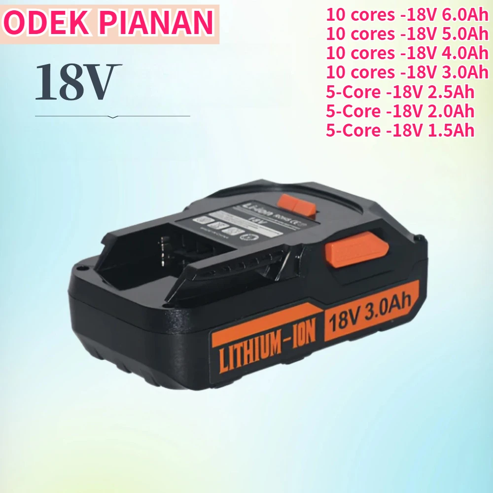

ODEK PIANAN 10 Core -18V 6000Ah Battery 18V Hand Drill Hammer Power Tool Lithium Battery