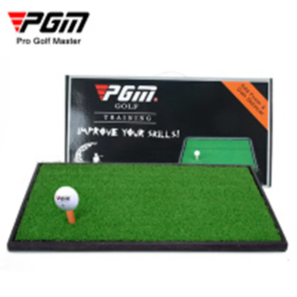 

PGM Golf Swing Training Pad, 63x33cm, Practice Rubber, Tee Holder, Grass, Indoor Golf Hitting Mat, DJD004