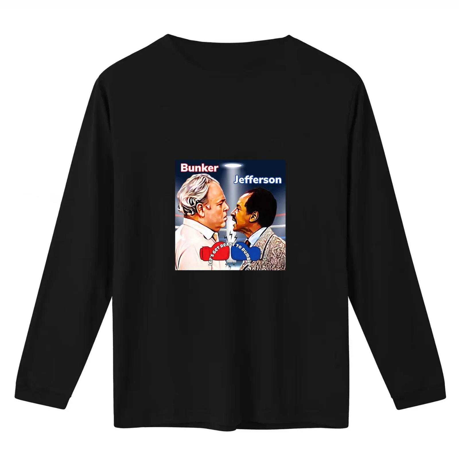 Archie bunker VS. George Jefferson T-Shirt Summer Casual Cotton Tee Oversized Streetwear Tops Vintage Graphic Print