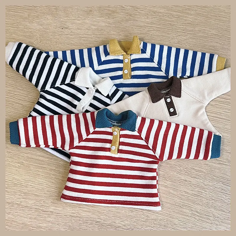 1/6 Bjd Doll Stripe Top Big Fish Cute Little Bear Trendy Polo Top Versatile Graffiti Bag For Girls Baby Birthday Gift Mini Toy