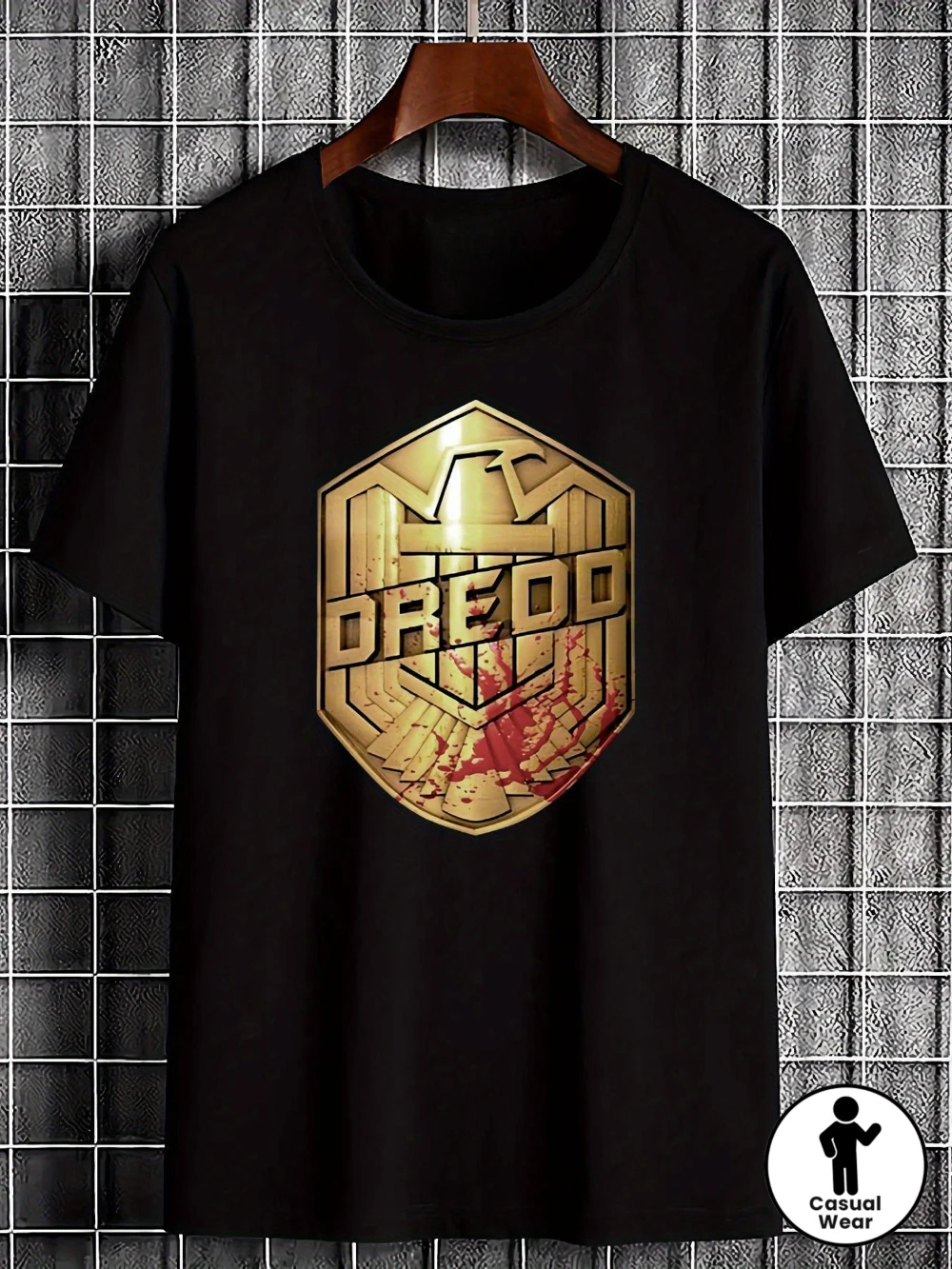 Retro Judge Drayder T-shirt - Black retro Y2K movie poster graphic T-shirt Judge Drayder badge design - unisex casual streetwear