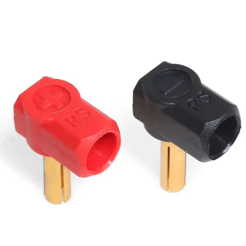 2Pcs/set L-shape Hard Shell Metal Heatsink Bullet Plugs & Grips 4mm for 1/10 Off-Road Truck  Metal Upgrade Parts Rc Crawler Car