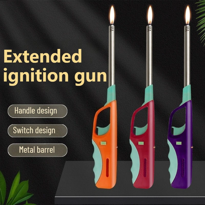 

Alloy Two-color Open Flame Ignition Rod Electronic Lengthening Lighter Long Handle Household Kitchen Outdoor Barbecue Igniter