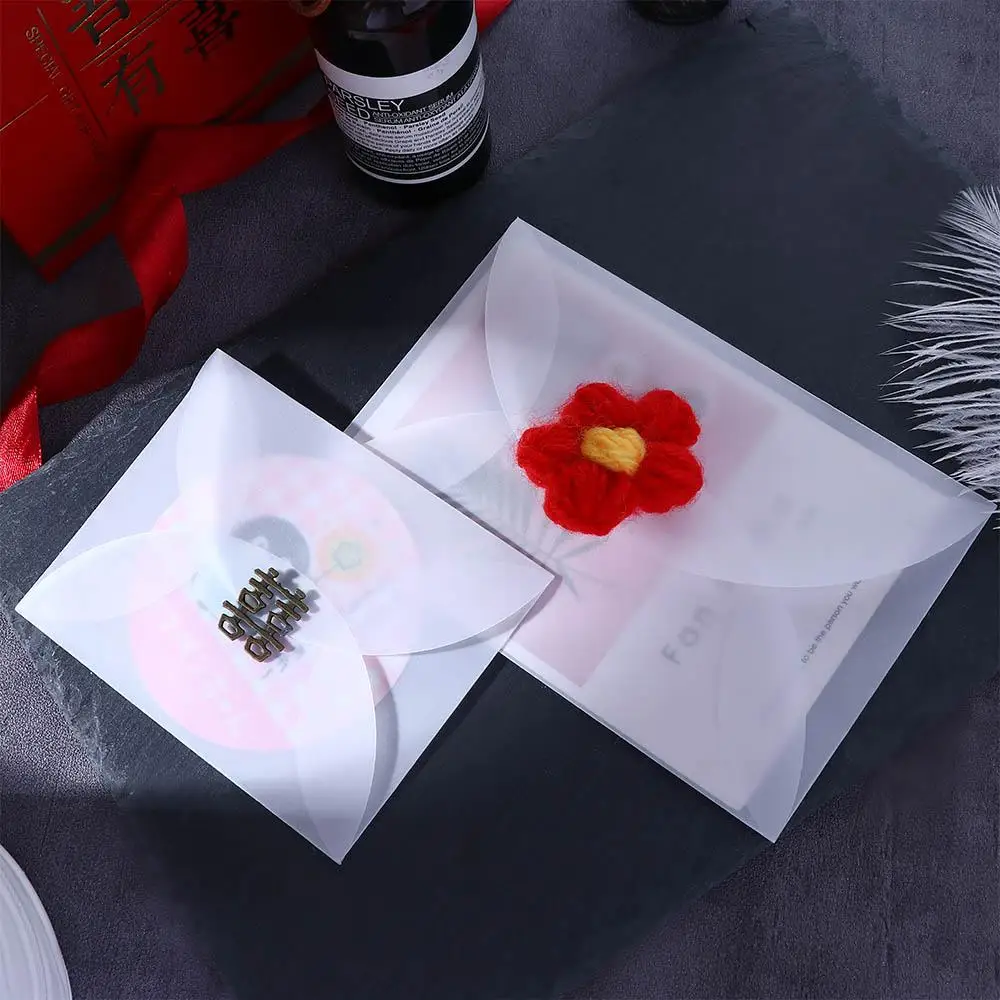 Invitation Wedding Postcard For Card Vintage White Sulfuric Acid Paper Envelopes For DIY Paper Envelopes Semi-transparent