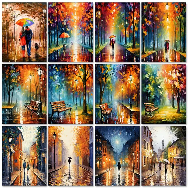 

GATYZTORY Frame Streetscape ​DIY Painting By Numbers Modern Wall Art Picture Paint By Numbers Kits For Home Decor Arts Box Gift