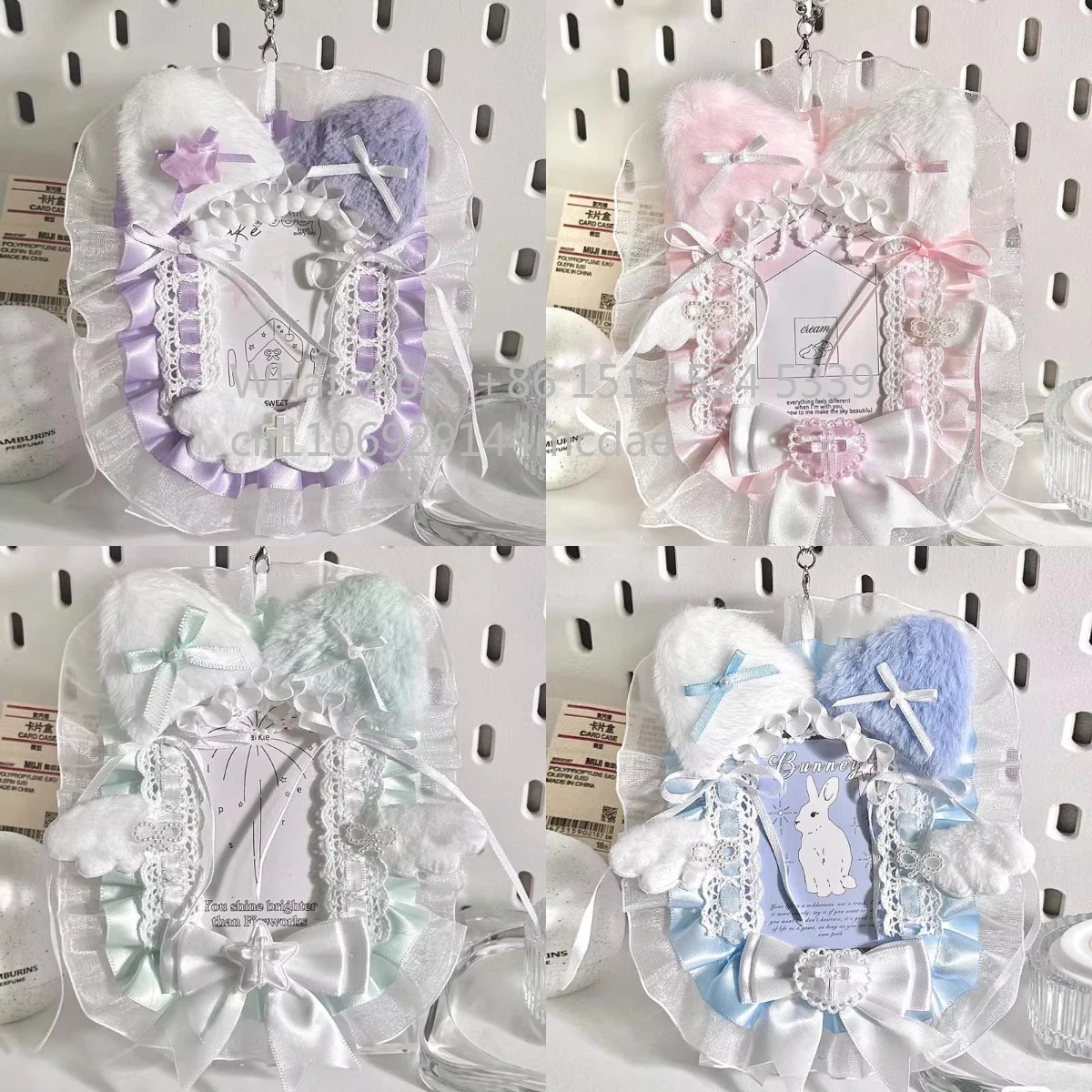 DIY finished product two-dimensional kpop card holder Polaroid display 3 inch small card photo lace lace card holder 1 piece