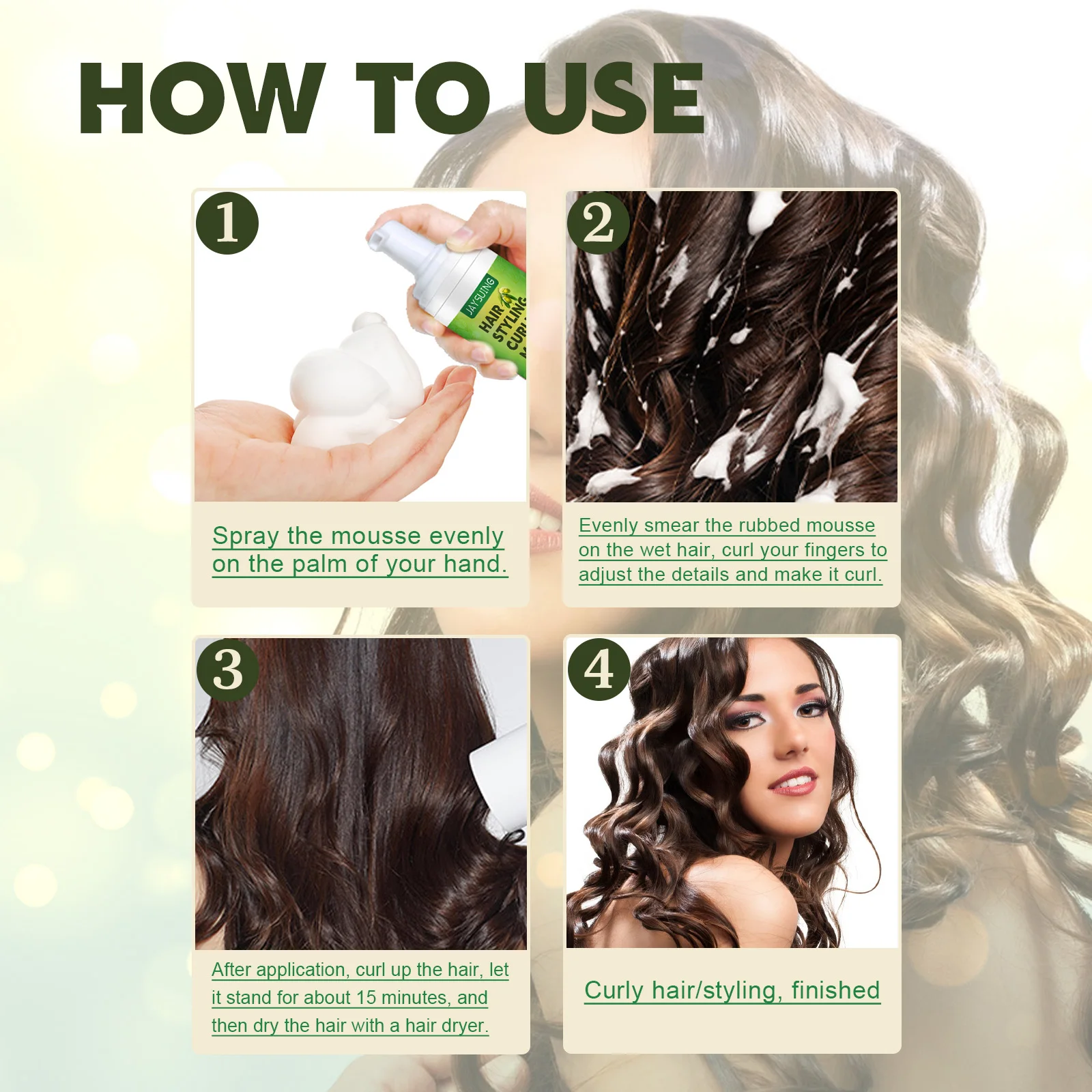 Curling Styling Mousse Increase Hair Elasticity Lasting Styling Prevent Hair Breakage Maintain Hair Curl Hair Care For Man Woman