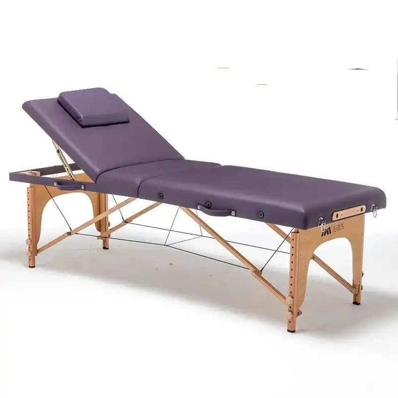 Tandu Kayu Tempat Tidur Kosmetik Estetika Profesional Lipat Tempat Tidur Pijat Tato Spa Camas Portatil Furnitur Pijat MQ50MB