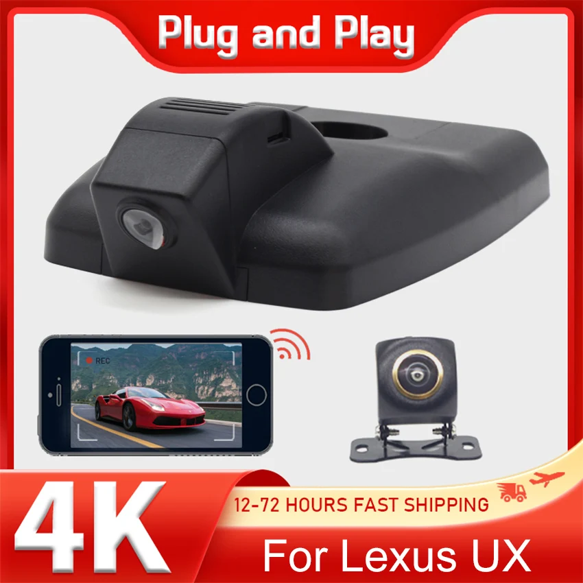 Dashcam For Lexus UX UX250h UX200 UX260h 2019-2022,Plug and play Dash Cam 4K WIFI Control by APP OEM Style,Car DVR