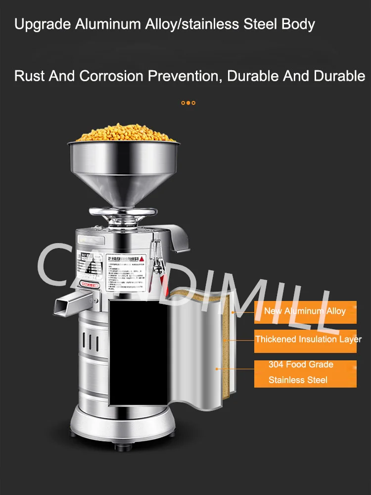 Soy Milk Machine Commercial Automatic Bean Curd Jelly Served With Sauce Machine Pulp Residue Separation Large Capacity Refiner
