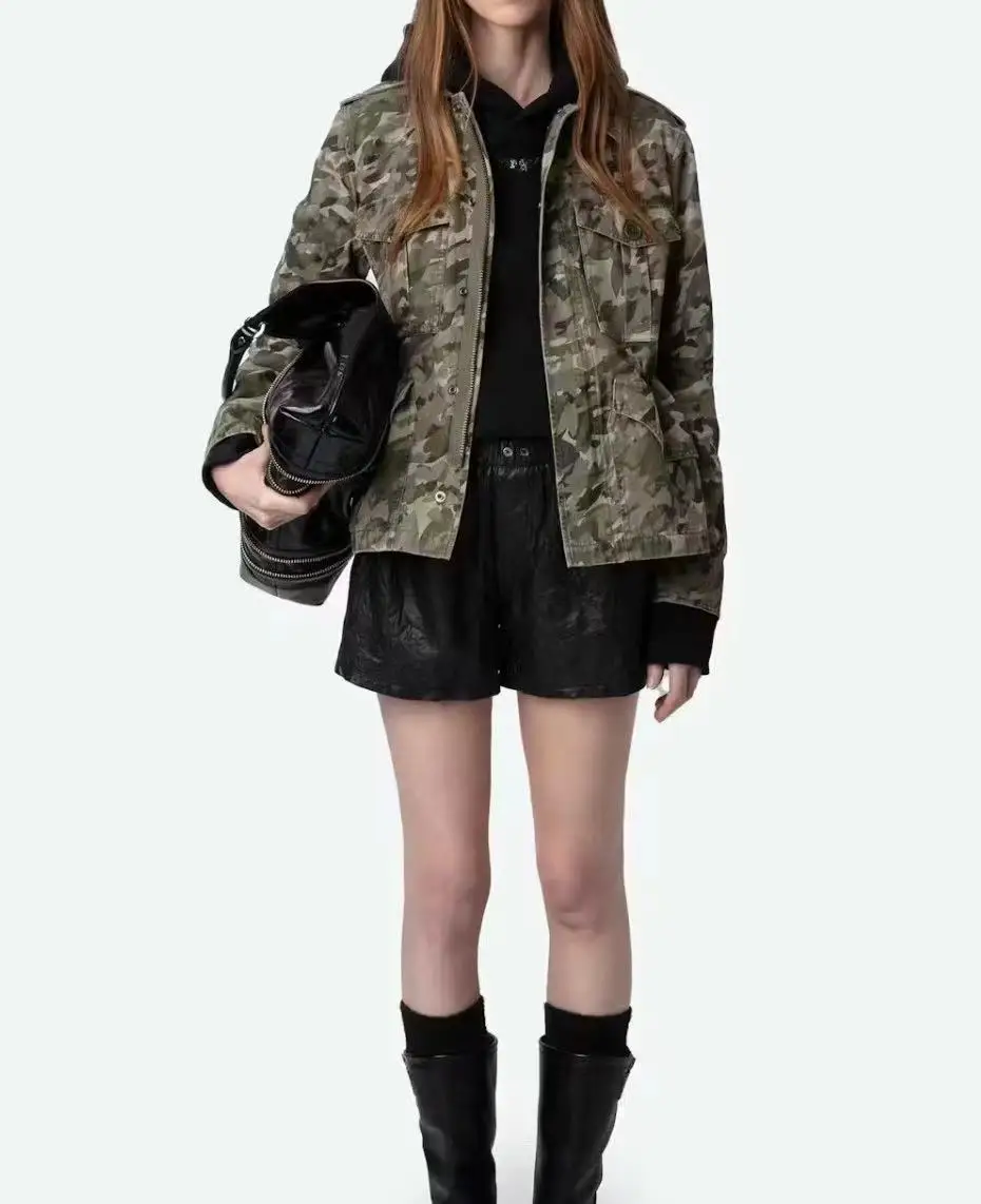 

Cross-border e-commerce winnerz24 Z&V classic camouflage pattern built-in drawstring elasticated waist military women's jacket