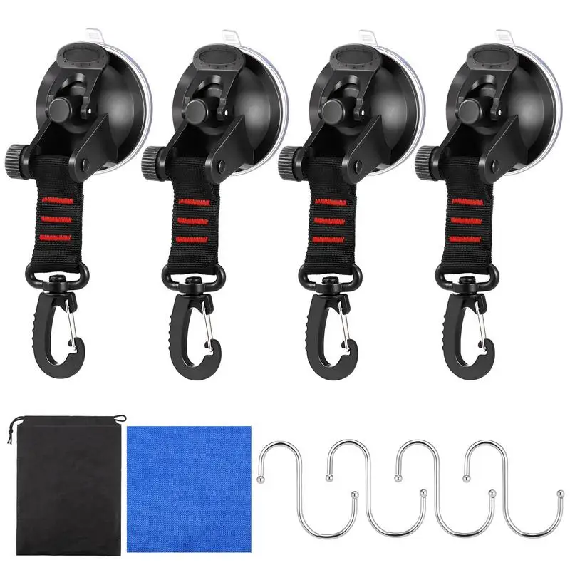 

Tie Down Suction Cups Heavy Duty 4pcs Rotatable Tarp Suction Cups Strong Load-Bearing Outdoor Gear Multi-Purpose Use On Tarps