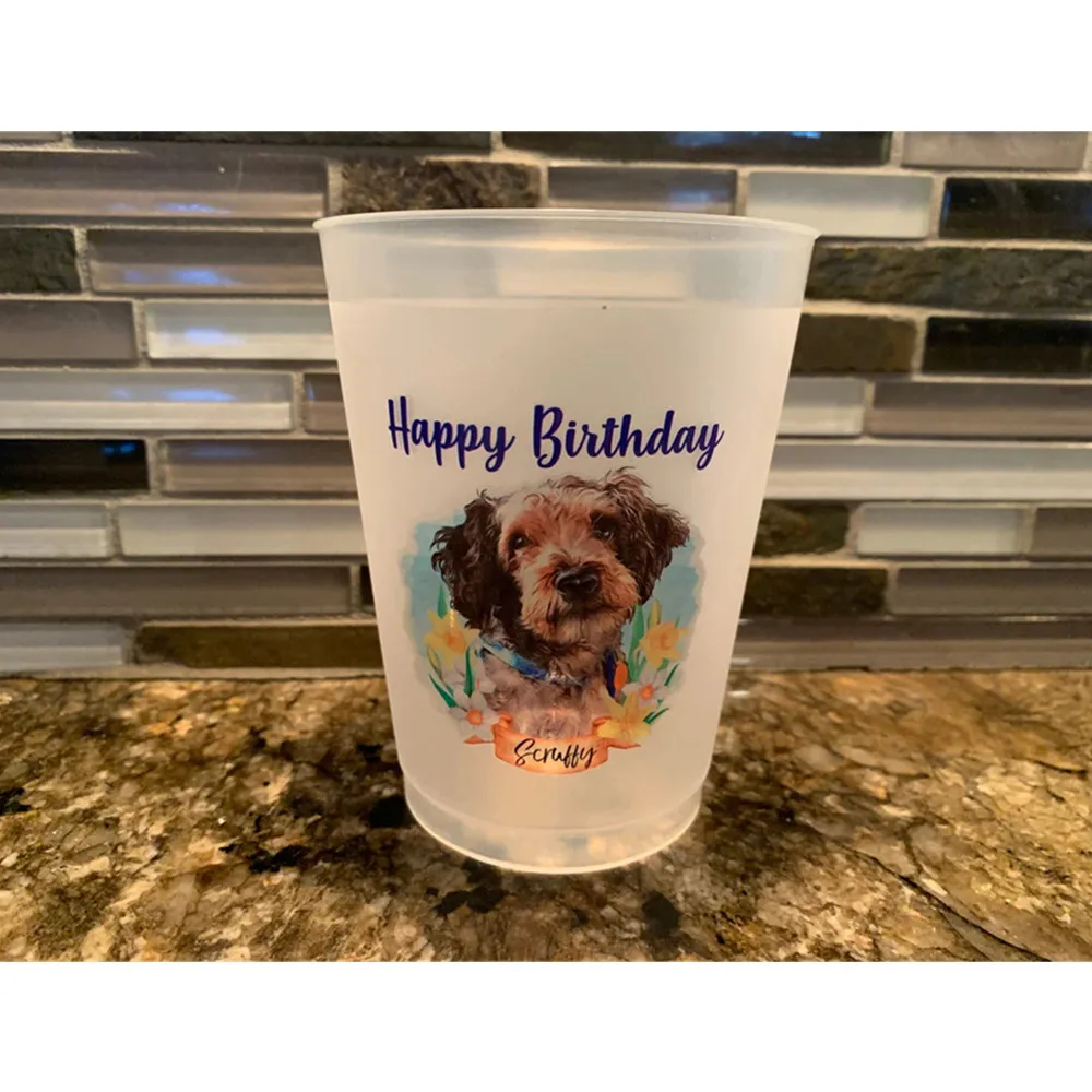 16oz Frost flex personalized cups, housewarming gift, monogrammed, weddings, showers, destination cups, photograph cups, pet par