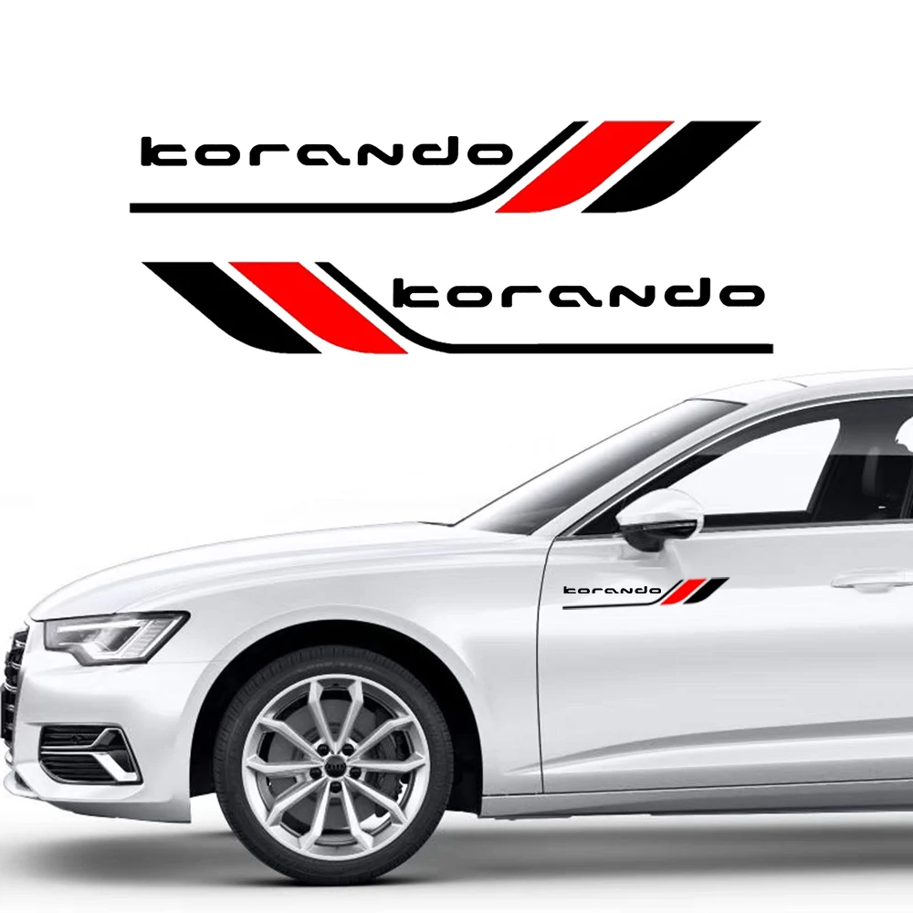 2X Car Side Stripes Sticker Rearview Mirror Vinyl Decal Car Rearview Mirror Sticker For SsangYong KORANDO Auto Accessories