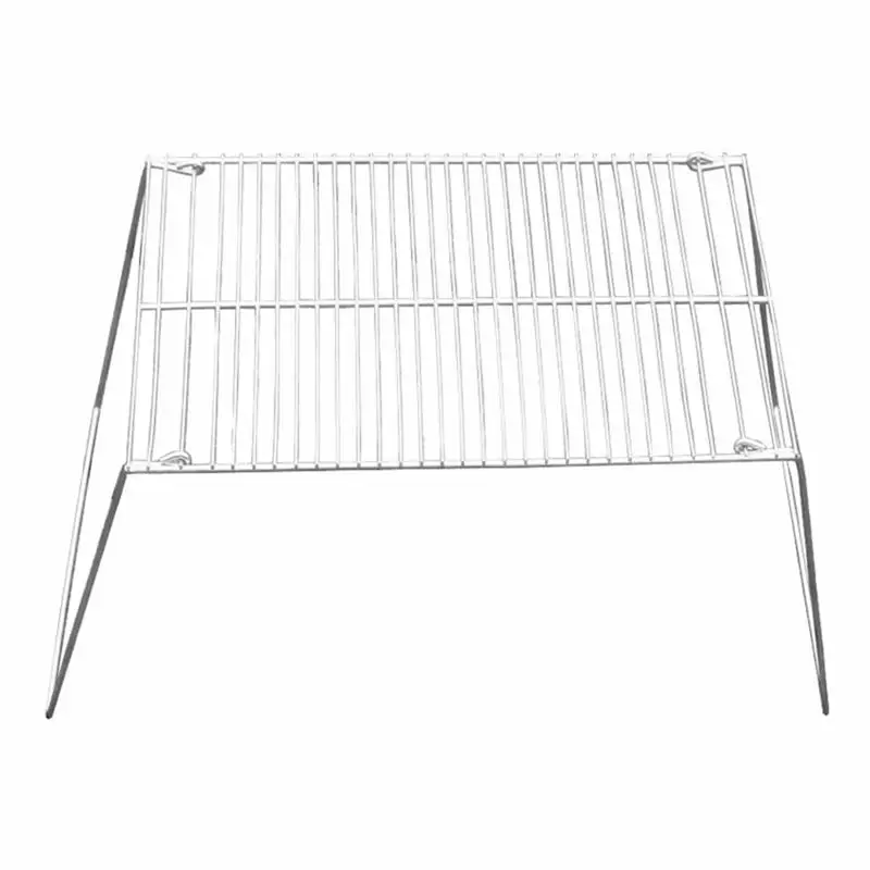 Stainless Steel BBQ Rack Mini Foldable Barbecue Charcoal Grill Simple Barbecue Rack Outdoor Barbecue Hanging Camping